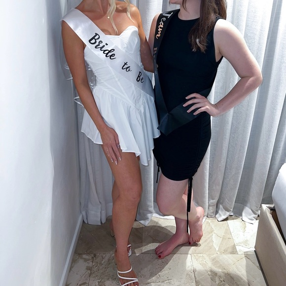 White Drop Waist Mini Dress - Picture 1 of 4